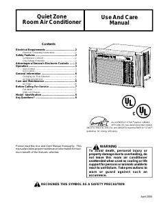 Manual Amana 10M12TA Air Conditioner