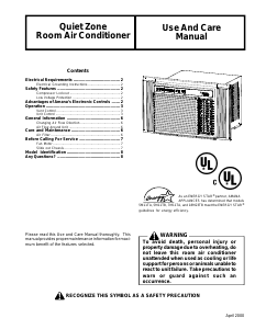 Manual Amana 9M12TA Air Conditioner