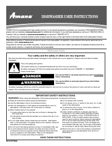 Manual Amana ADB1500AWB41 Dishwasher