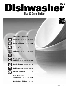 Manual Amana ADB1500AWB Dishwasher