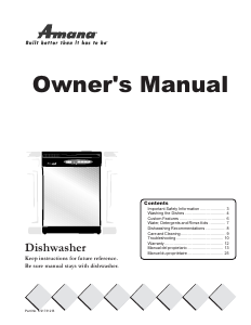 Manual Amana ADW862EAW Dishwasher