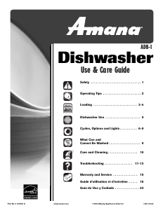 Manual Amana ADB2200AWQ Dishwasher