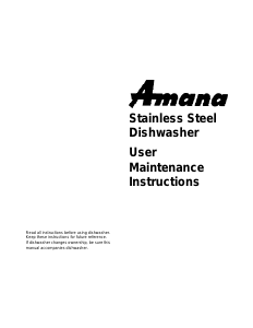 Manual Amana ASU9000CWW Dishwasher