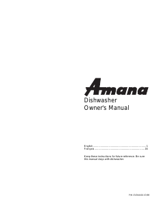 Manual Amana DWA33AB Dishwasher