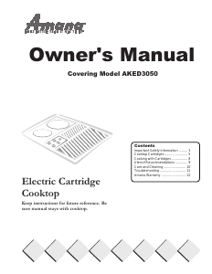 Manual Amana AKED3050WW Hob