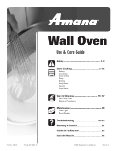 Manual de uso Amana AEW4530DDQ14 Horno