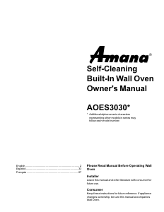 Manual de uso Amana AOES3030E Horno