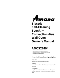 Handleiding Amana AOCS2740WW Oven