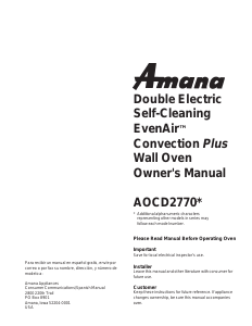 Handleiding Amana AOCD2770E Oven