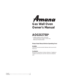 Handleiding Amana AOGD2750SS Oven