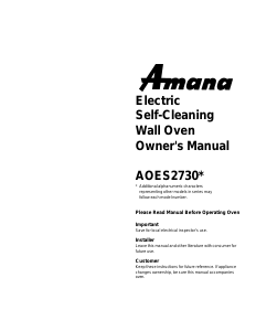 Manual Amana AOES2730E Oven