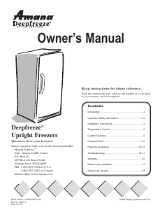 Manual Amana AFU2067BW Freezer