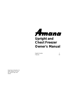 Manual Amana C151FW Freezer