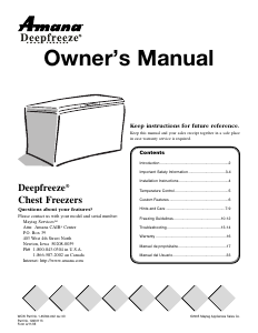 Manual Amana AFC0703BW Freezer