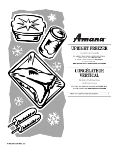 Manual Amana AQU1627BRW03 Freezer