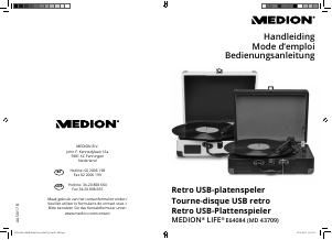 Bedienungsanleitung Medion LIFE E64084 (MD 43709) Plattenspieler