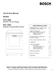 Manual Bosch WTL5400 Dryer