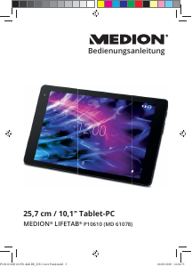 Bedienungsanleitung Medion Lifetab P10610 (MD 61078) Tablet