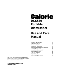 Manual Caloric DCS550W Dishwasher