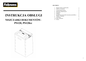 Instrukcja Fellowes PS120 Niszczarka