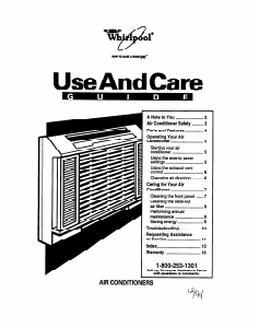 Manual Whirlpool ACE184XD1 Air Conditioner