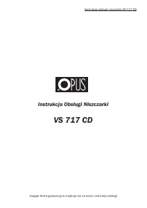 Handleiding Opus VS 717 CD Papiervernietiger