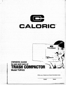Manual Caloric TUR103 Trash Compactor