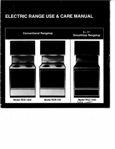 Manual Amana RCC1020W Range