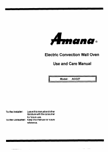 Manual Amana ACO27SK Oven