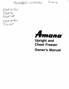 Manual Amana ESUF15HW Freezer