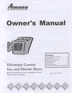 Manual Amana ALE956EAC Dryer