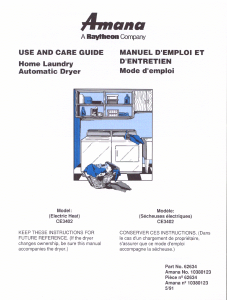 Manual Amana CE3402W Dryer