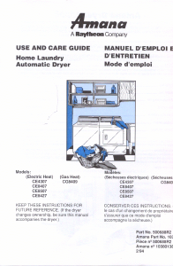 Manual Amana CE8407W Dryer