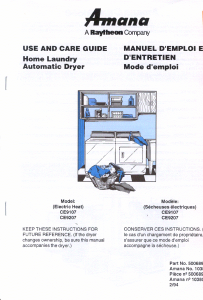 Manual Amana CE9107W Dryer