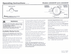 Manual Amana LEA20AW Dryer