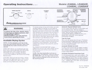 Manual Amana LEA60AW Dryer