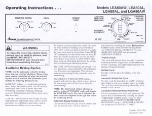 Manual Amana LEA80AL Dryer