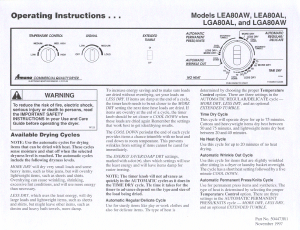 Manual Amana LEA80AW Dryer