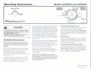 Handleiding Amana LED20AW Wasdroger