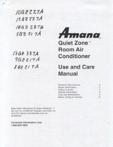 Manual Amana 5QZ21TA Air Conditioner