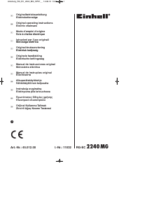 Εγχειρίδιο Einhell RG-EC 2240 MG Αλυσοπρίονο