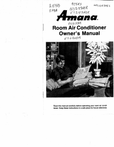 Manual Amana 2185ES Air Conditioner