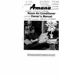 Manual Amana CES1092HS Air Conditioner