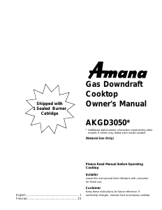 Manual Amana AKGD3050SS Hob
