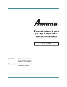 Mode d’emploi Amana AKDG2K Table de cuisson