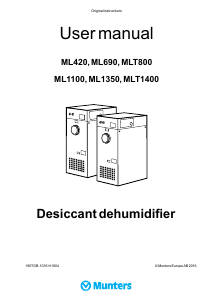 Manual Munters ML1100 Dehumidifier