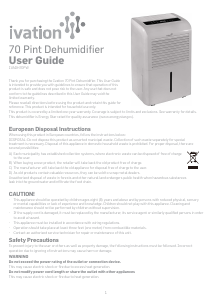Manual Ivation IVADH70PW Dehumidifier