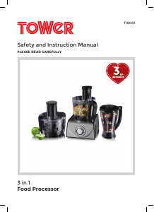 Manual Tower T18001 Food Processor