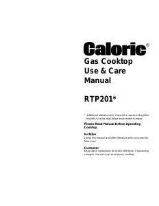 Manual Caloric RTP201UL Hob