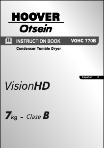 Manual de uso Otsein-Hoover VOHC 770B Secadora